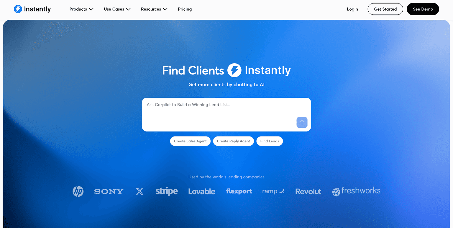 SaaS SEO growth dashboard visual for Instantly.ai organic traffic, keywords, referring domains, and authority metrics