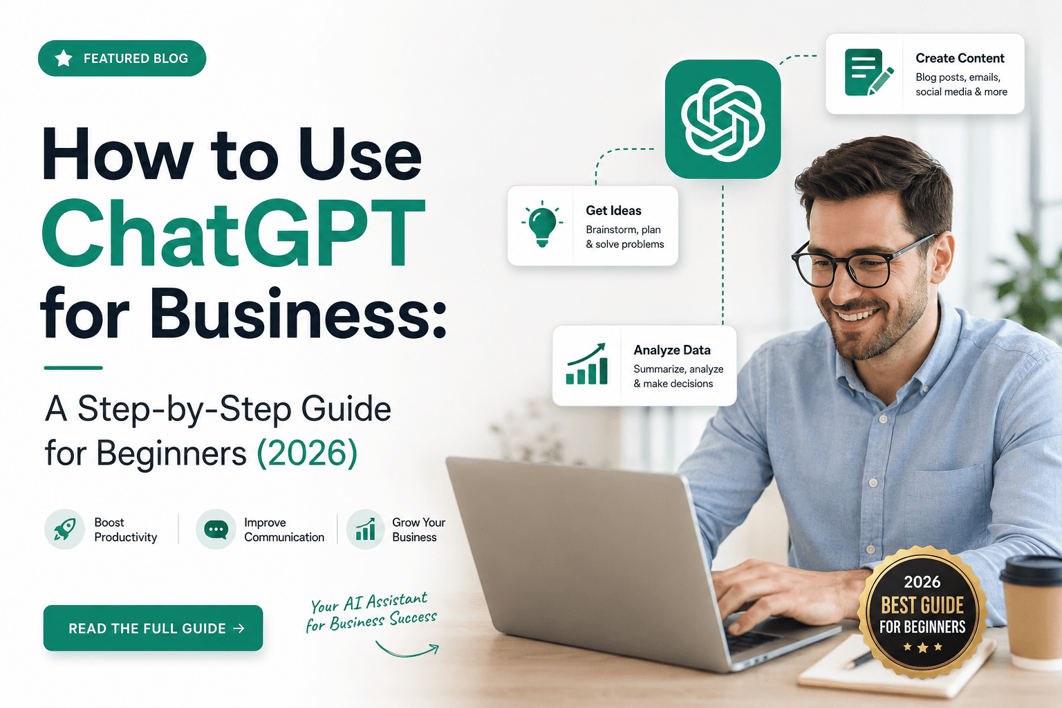 Small business owner learning how to use ChatGPT for business tasks